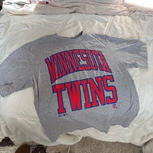 47 Brand Gray T-Shirt with Red and Blue Accents